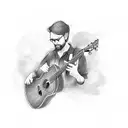 in memory of Dad within Accoustic Guitar tattoo design idea