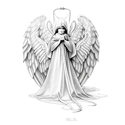 protecter baby angel  tattoo design idea