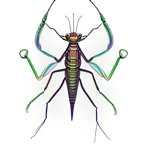 praying mantis tattoo design idea