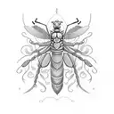 Mantis laurel wreath tattoo design idea