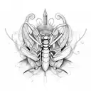 Mantis laurel wreath tattoo design idea