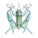 praying mantis tattoo design idea