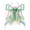 praying mantis tattoo design idea