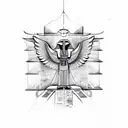 egyptian hieroglyph style including ankh and winged sun tattoo design idea