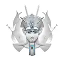 egyptian hieroglyph style including ankh and winged sun tattoo design idea