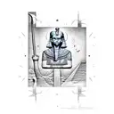 egyptian hieroglyph style including ankh tattoo design idea