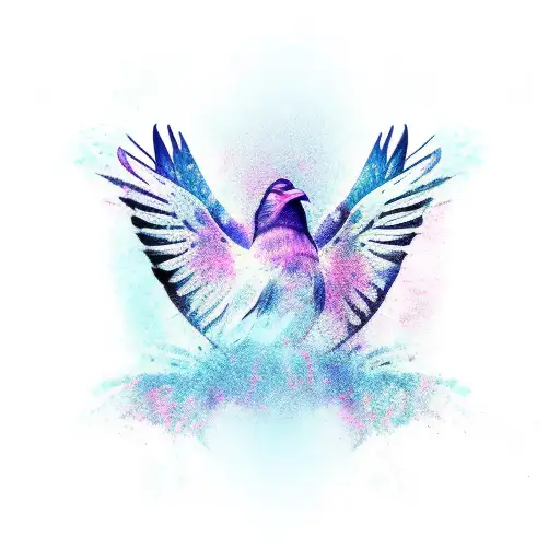 Raven with open wings  tattoo design idea