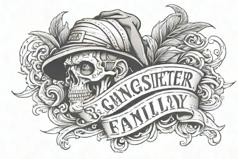 lettering gangster name is bailey familia tattoo design idea