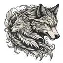 wolf and Phoenix tattoo design idea