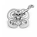 snake skeleton tattoo design idea