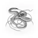 snake skeleton tattoo design idea