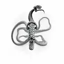 snake skeleton tattoo design idea