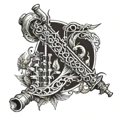 flute look like spine tattoo tattoo design idea