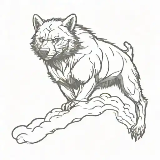 soccer wolverine mountain peak clouds linkin park tattoo design idea