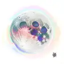 red half moon tattoo design idea