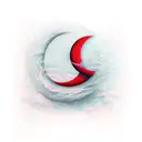 red half moon tattoo design idea