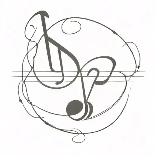 A minimalist tattoo of a music note intertwined with a football tattoo design idea