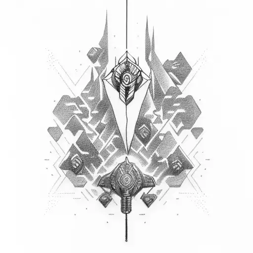 energy sword and lung tattoo design idea