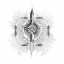 energy sword and lung tattoo design idea