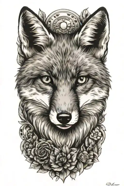 fox  tattoo design idea
