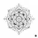 simple technology inspired Mandala with a cross in the middle tattoo design idea