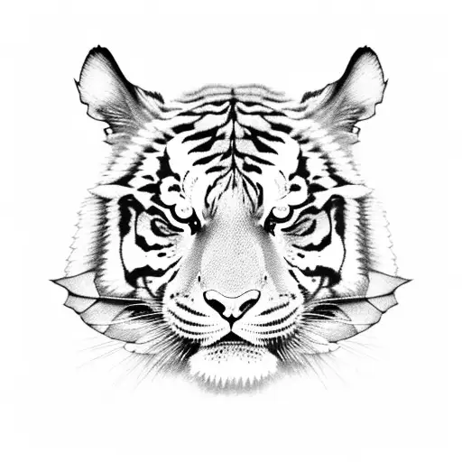 "And Yet I Smile" tiger tattoo design idea