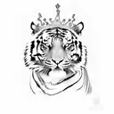 tiger with a crown tattoo design idea
