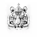 tiger with a crown tattoo design idea