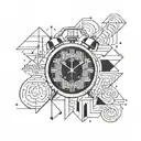 1:18 text in the style of a digital alarm clock tattoo design idea