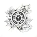 1:18 text in the style of a digital alarm clock tattoo design idea