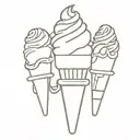 3 scoops ice cream.  tattoo design idea