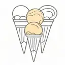 3 scoops ice cream.  tattoo design idea