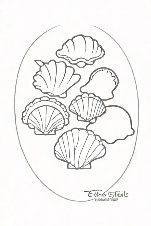 small sea shell stack  tattoo design idea