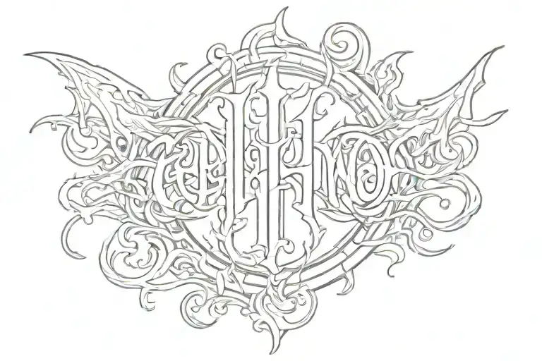 goth font inferno tattoo design idea