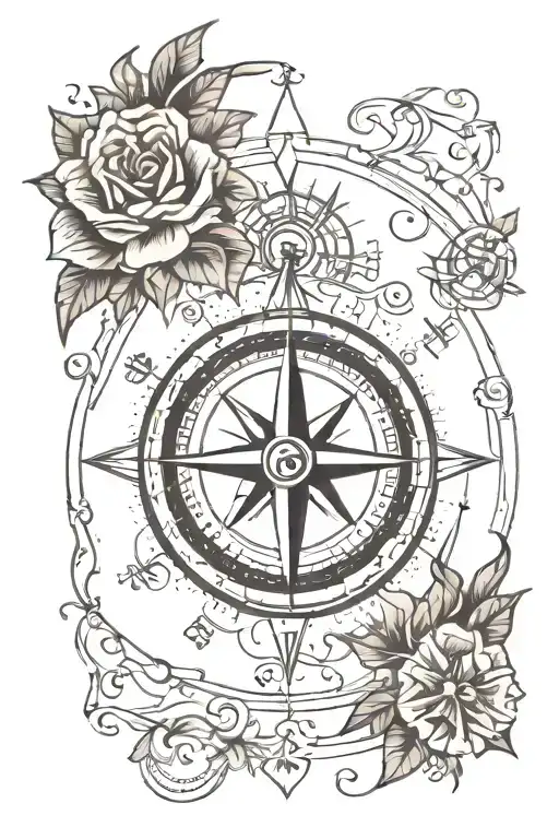compass tattoo design idea