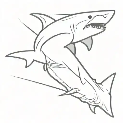 Savage shark tattoo design idea