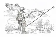 Hunting, Fishing, Kids names incorporated tattoo design idea