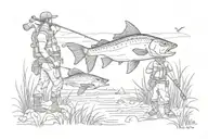 Hunting, Fishing, Kids names incorporated tattoo design idea