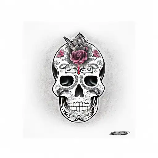 calavera punk en moto tattoo design idea
