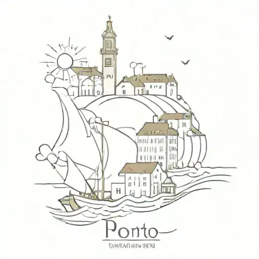 porto themed small tattoo design idea
