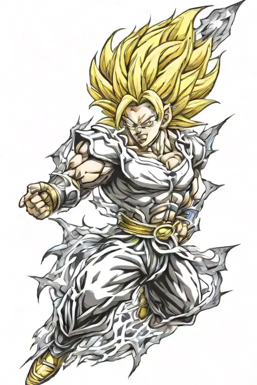 super saiyan flames lightning tattoo design idea