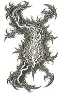 flames vortex with lightning  tattoo design idea