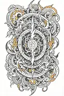 flames vortex with lightning  tattoo design idea