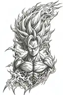 super saiyan flames lightning tattoo design idea