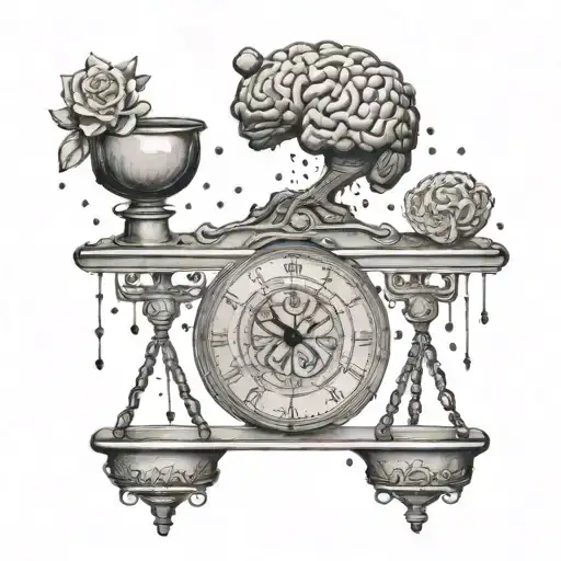 Weighing the heart and brain on the scales tattoo design idea