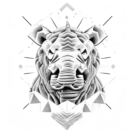 a soldier on the beach with a lion, rhino and elephant behind him tattoo design idea