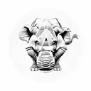 a soldier on the beach with a lion, rhino and elephant behind him tattoo design idea