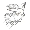 cloud, thunder light, pikachu tattoo design idea