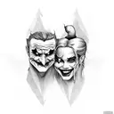 joker and harley quinn tattoo design idea