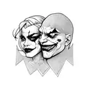 joker and harley quinn tattoo design idea